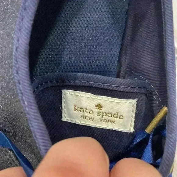 Keds X Kate Spade New York Navy Blue Glitter Sneakers Size 5 - Picture 7 of 7